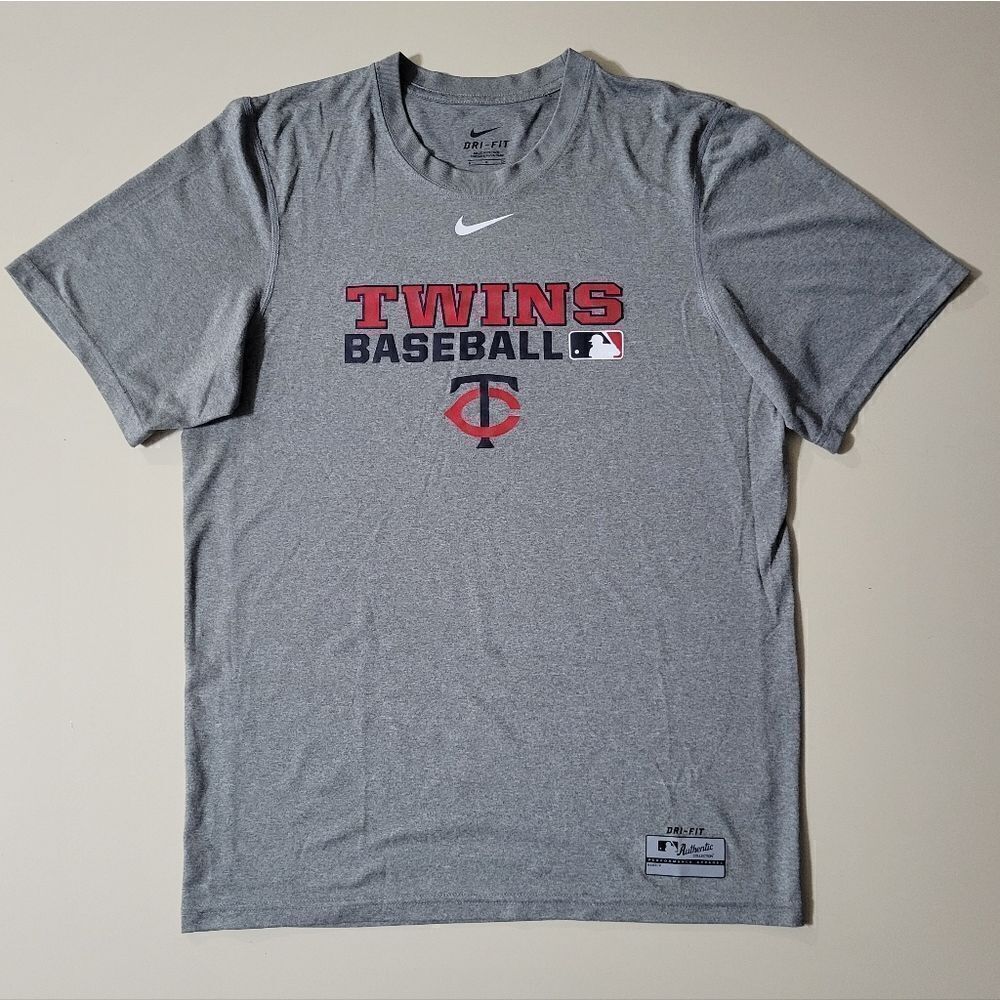 Nike MLB Minnesota Twins Dri-FIT Gray Crewneck Short Sleeve Tee